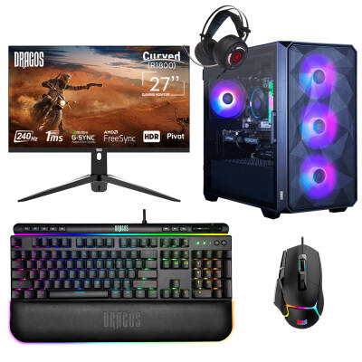 Dragos DRx6736 i5 14400F 32GB Ram 1TB M.2 NVMe 8GB RTX4060Ti 27 İnç 240Hz Curved Oyun Hazır Sistem - 1