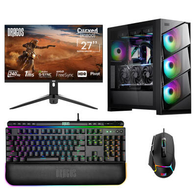 Dragos DRx6740 i5 14400F 32GB DDR5 Ram 1TB M.2 NVMe 8GB RTX4060 27 İnç 240Hz Curved Oyun Hazır Sistem - 1