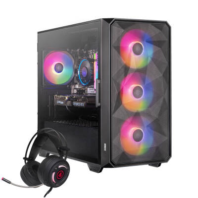 Dragos DRx6752 Ryzen 7 5700x3D 32GB Ram 1TB M.2 NVMe 8GB RTX4060Ti Sıvı Soğutmalı Oyun Hazır Sistem - 1