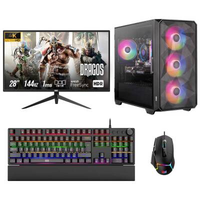 Dragos DRx6782 Ryzen 5 5600 32GB 1TB NVMe 8GB RTX4060Ti 28 İnç 4K Monitör Oyun Hazır Sistem - 1