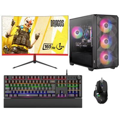 Dragos DRx6805 Ryzen 7 3700X 16GB Ram 1TB M.2 NVMe 8GB RTX4060 23,6 İnç 165Hz Curved Oyun Hazır Sistem - 1