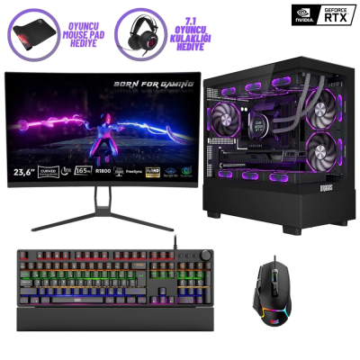 Dragos DRx7217 Ryzen 7 5700X 32GB 1TB NVMe 8GB RTX4060 23.6 Curved 165Hz Monitör Sıvı Soğutmalı Oem Paket - 1