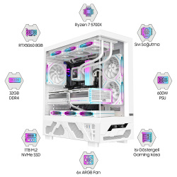 Dragos DRx7542 Ryzen 7 5700X 32GB Ram 1TB M2 NVMe SSD Gigabyte Windforce 8GB RTX5060 Oem Paket - 1