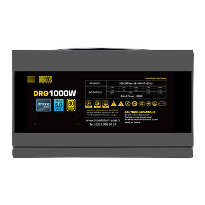 Dragos EnergyFlow DRG1000W 14Cm Fan 1000W 80+ Gold PCIe Gen 5.0 ATX 3.0 Full Modüler PSU Siyah - 6