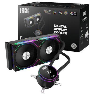Dragos FrostBite 240 Intel-AMD 240MM Isı Göstergeli ARGB Siyah Sıvı Soğutucu - 1