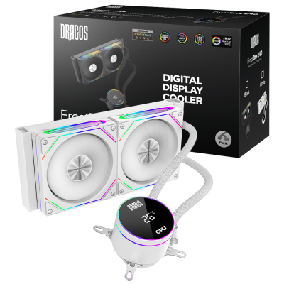 Dragos FrostBite 240 Intel-AMD 240MM Isı Göstergeli ARGB Beyaz Sıvı Soğutucu - 1