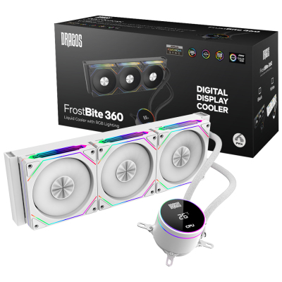 Dragos FrostBite 360 Intel-AMD 360MM Isı Göstergeli ARGB Beyaz Sıvı Soğutucu - 1