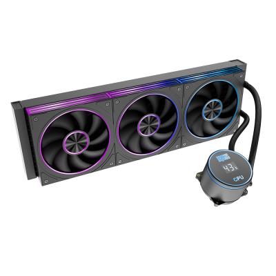 Dragos FrostBite V2 Dijital Isı Göstergeli ARGB 360mm Siyah İşlemci Sıvı Soğutucu - 1