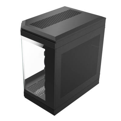 Dragos North 1x Fan USB 3.0 + Type C ATX Mid Tower Panoramik Temperli Cam Gaming Bilgisayar Kasası Siyah - 4