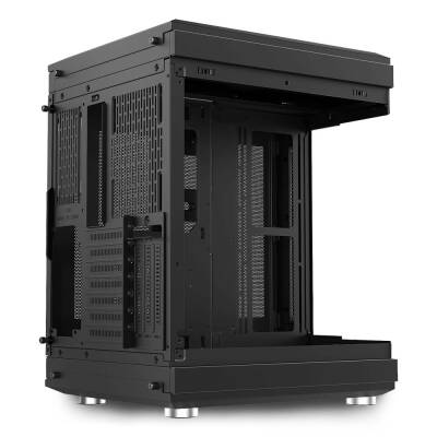 Dragos North 1x Fan USB 3.0 + Type C ATX Mid Tower Panoramik Temperli Cam Gaming Bilgisayar Kasası Siyah - 6