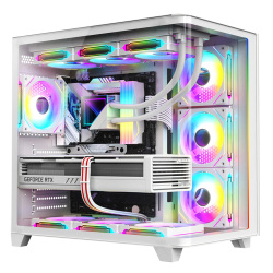 Dragos Ocean Curved Pro V2 Beyaz 7x Argb Fan USB 3.0 Type-C 750W 80+ ATX Bilgisayar Kasası Beyaz - 1
