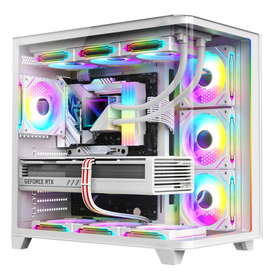Dragos Ocean Curved Pro V2 Beyaz 7x Argb Fan USB 3.0 Type-C 750W 80+ ATX Bilgisayar Kasası Beyaz - 1