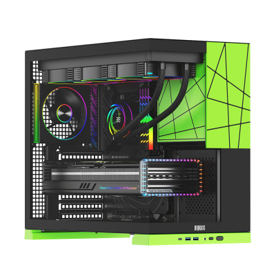 Dragos Prizma 5x Argb Fan Type-C 1000W 80+ Bronze PCIe 5.1 ATX 3.0 ATX Mid Tower Kasa Yeşil - 1