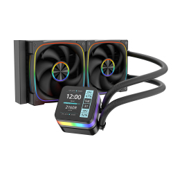 Dragos Rock LCD Ekranlı 240mm ARGB Siyah İşlemci Sıvı Soğutucu - Dragos