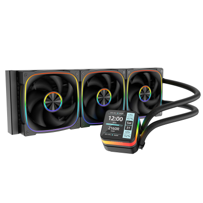 Dragos Rock LCD Ekranlı 360mm ARGB Siyah İşlemci Sıvı Soğutucu - 1