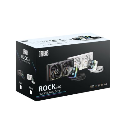 Dragos Rock LCD Ekranlı 240mm ARGB Beyaz İşlemci Sıvı Soğutucu - 8