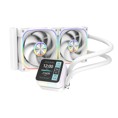 Dragos Rock LCD Ekranlı 240mm ARGB Beyaz İşlemci Sıvı Soğutucu - 1