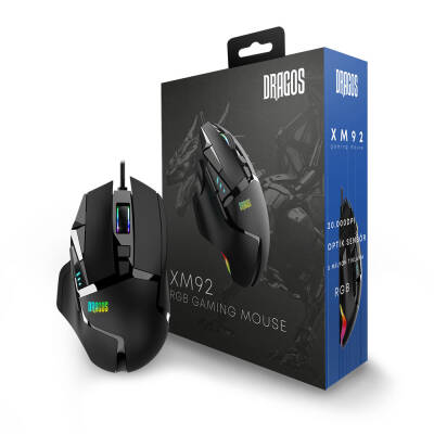 Dragos XM92 20000 DPI Kablolu Siyah RGB Oyuncu Mouse - 4