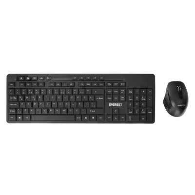 Everest KM-510 Siyah Kablosuz Q Multimedia Klavye + Mouse Set - 1
