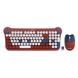 Everest KM-6244 BUNNY Renkli Tuşlu Kahverengi 2.4 ghz + BT Kablosuz Q Multimedia Klavye Mouse Set - Everest