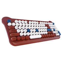 Everest KM-6244 BUNNY Renkli Tuşlu Kahverengi 2.4 ghz + BT Kablosuz Q Multimedia Klavye Mouse Set - Everest (1)