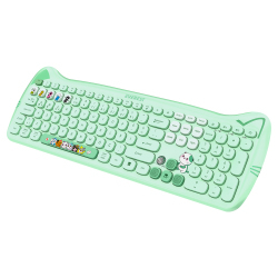 Everest KM-6283 CATTY Renkli Tuşlu Yeşil 2.4 ghz + BT Kablosuz Q Multimedia Klavye Mouse Set - Everest (3)