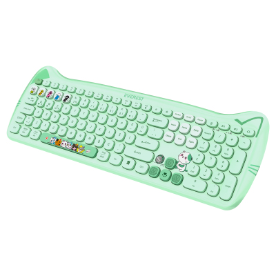 Everest KM-6283 CATTY Renkli Tuşlu Yeşil 2.4 ghz + BT Kablosuz Q Multimedia Klavye Mouse Set - 4