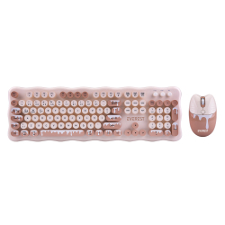Everest KM-6286 Ice Cream Fildişi Kablosuz 2.4 + BT Q Klavye Mouse Set - Everest