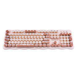 Everest KM-6286 Ice Cream Fildişi Kablosuz 2.4 + BT Q Klavye Mouse Set - Everest (1)