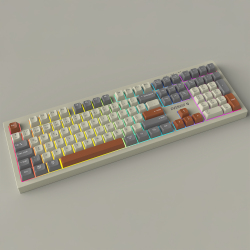 Everest KM-78 Rena Krem/Gri/Kahve Kablosuz 2.4 + BT RGB Aydınlatmalı Sessiz Q Klavye Mouse Set - Everest (1)