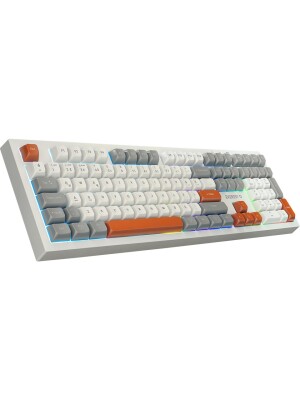 Everest KM-78 Rena Krem/Gri/Kahve Kablosuz 2.4 + BT RGB Aydınlatmalı Sessiz Q Klavye Mouse Set - 2