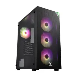 FSP Vento VG3400S RGB Temperli Cam Mesh Siyah ATX Hyper Pro H3-650 80+ Bronze Gaming Kasa - 1
