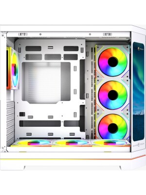 GameTech Vision LCD V2 Type-C 400mm VGA Destekli ATX/M-ATX/ITX Beyaz Oyuncu Kasası - 2
