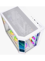 GameTech Vision LCD V2 Type-C 400mm VGA Destekli ATX/M-ATX/ITX Beyaz Oyuncu Kasası - Gametech (2)