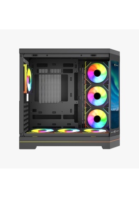 GameTech Vision LCD V2 Type-C 400mm VGA Destekli ATX/M-ATX/ITX Siyah Oyuncu Kasası - 2