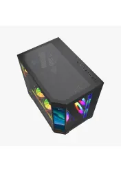 GameTech Vision LCD V2 Type-C 400mm VGA Destekli ATX/M-ATX/ITX Siyah Oyuncu Kasası - 3