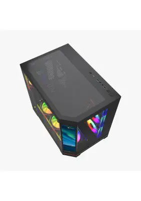 GameTech Vision LCD V2 Type-C 400mm VGA Destekli ATX/M-ATX/ITX Siyah Oyuncu Kasası - 3