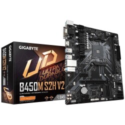 Gigabyte B450M S2H V2 Sata,M2 Ddr4 3600MHz Usb 3.1 Vga Dvi Hdmi Ses G.Lan AM4 Anakart - 1