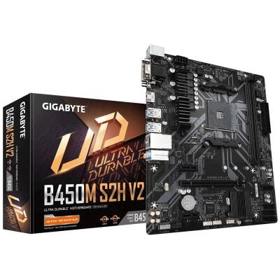 Gigabyte B450M S2H V2 Sata,M2 Ddr4 3600MHz Usb 3.1 Vga Dvi Hdmi Ses G.Lan AM4 Anakart - 1
