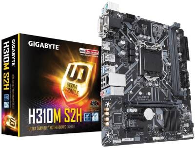 Gigabyte H310M S2H Sata,M2 Ddr4 2666MHz Usb 3.1 Dvi Vga Hdmi Ses G.Lan 1151P Anakart - 1