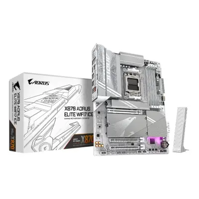 Gigabyte X870E AORUS ELITE WIFI7 ICE 8200MHz (OC) DDR5 M.2 AM5 ATX Anakart - 1