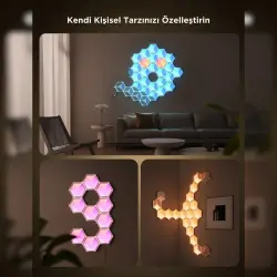 Govee Glide Hexa Ultra LED Aydınlatma Panel (7li Paket, Wi-Fi ve Bluetooth Destekli, Alexa ve Google Assistant Uyumlu) H606AC81 - Govee (1)