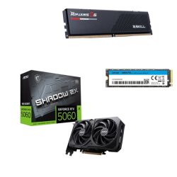 GSKILL 16GB Ripjaws S56000Mhz CL36 DDR5 - MSI GeForce RTX 5060 8GSHADOW - Lexar 500GB NM610PRO Bundle Paket - 1