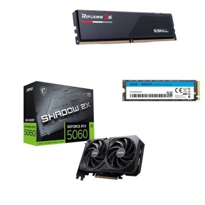 GSKILL 16GB Ripjaws S56000Mhz CL36 DDR5 - MSI GeForce RTX 5060 8GSHADOW - Lexar 500GB NM610PRO Bundle Paket - 1
