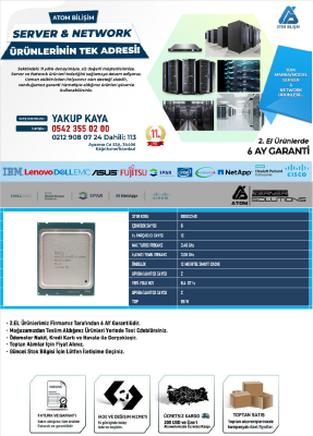 2.EL Intel 2.EL CPU SERVER X5675 3.06 GHz 6 CORE 12T 12MB CACHE LGA1366 FANSIZ TRAY - 2