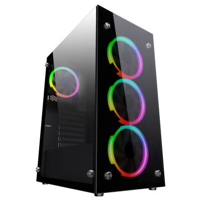 Kallinga F8 4x Raınbow Fan USB 3.0 400W ATX Gaming Bilgisayar Kasası - 1