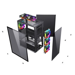 Kallinga F8 4x Raınbow Fan USB 3.0 400W ATX Gaming Bilgisayar Kasası - 4