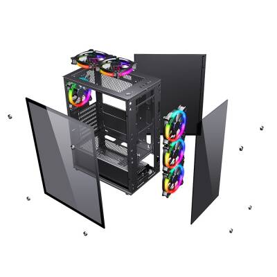 Kallinga F8 4x Raınbow Fan USB 3.0 400W ATX Gaming Bilgisayar Kasası - 4