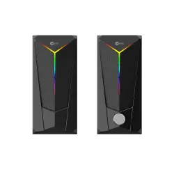 Lecoo DS104 Kablolu USB + 3.5mm Jack 6W RGB Aydınlatmalı Masaüstü Hoparlör Siyah - 1