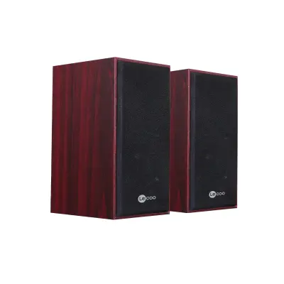 Lecoo DS105 Kablolu USB + 3.5mm Jack Girişli 6W Stereo Masaüstü Ahşap Hoparlör - 1
